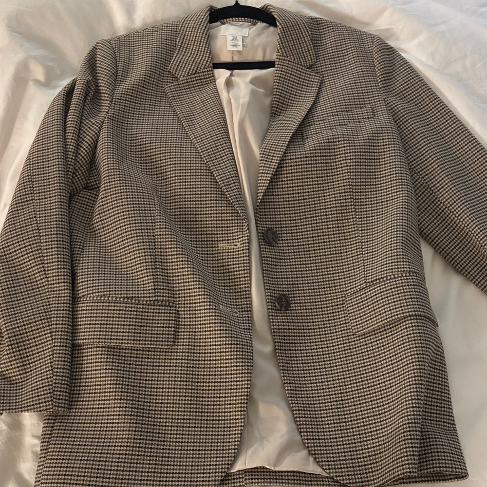 H&M Black and White Checkered Blazer
